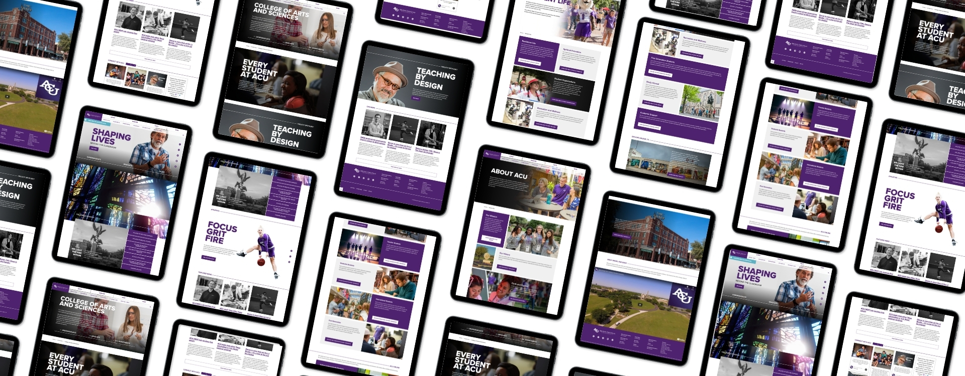 Abilene Christian University's new website shown on iPads