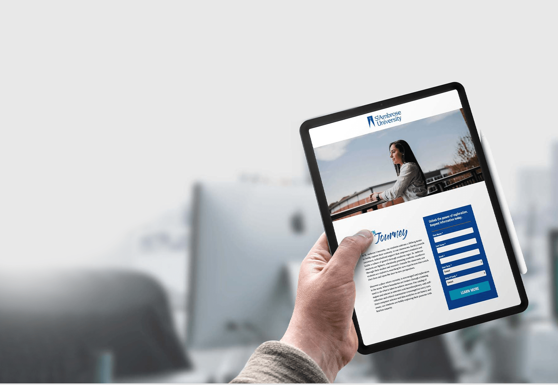 SAU ipad mockup landing page
