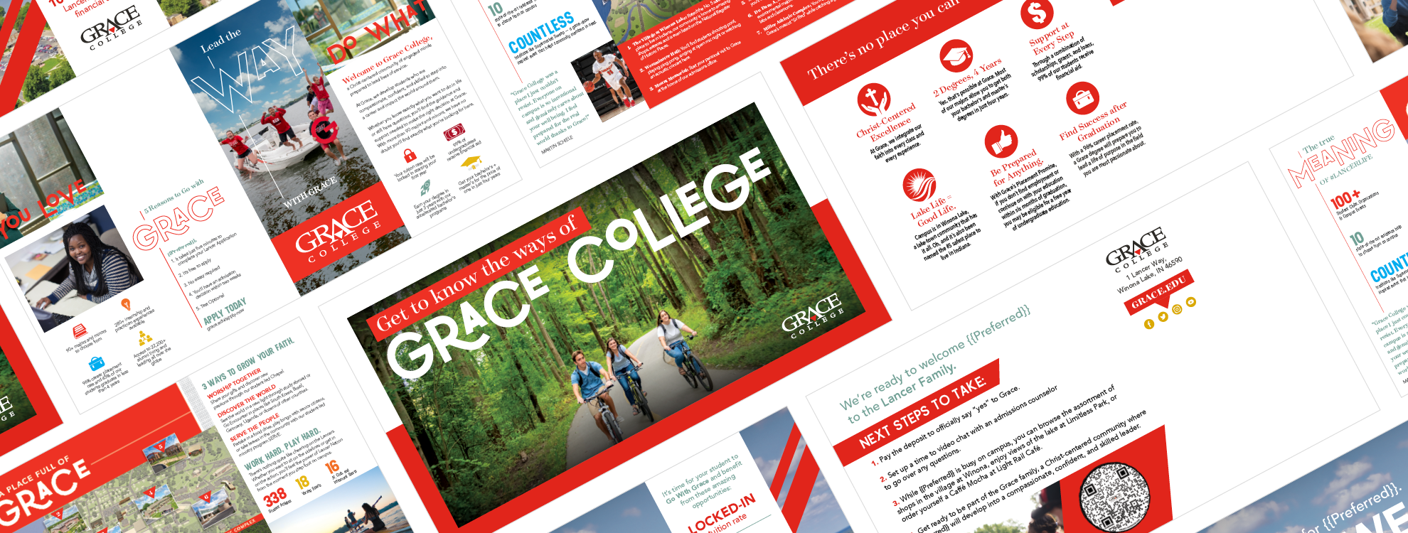 Image showcasing a header design for Grace College, featuring branded visuals, professional typography, and a clean layout emphasizing the college's unique identity.