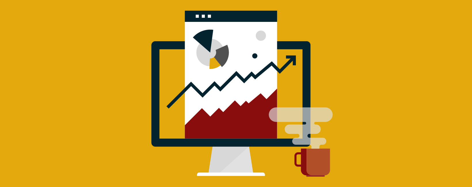 Header image for 'Higher Ed Marketing Results' on a modern background with illustrations, emphasizing achievements in higher education marketing strategies.