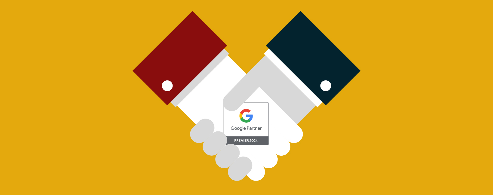 Header image for 'Carnegie 2024 Google Premier Partner' on a modern background with abstract shapes, highlighting Carnegie's achievement and partnership with Google.