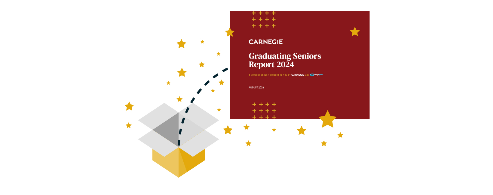 Header image for 'Graduating Seniors Report Announcement' on a modern background with abstract shapes, highlighting key findings and trends from the report.