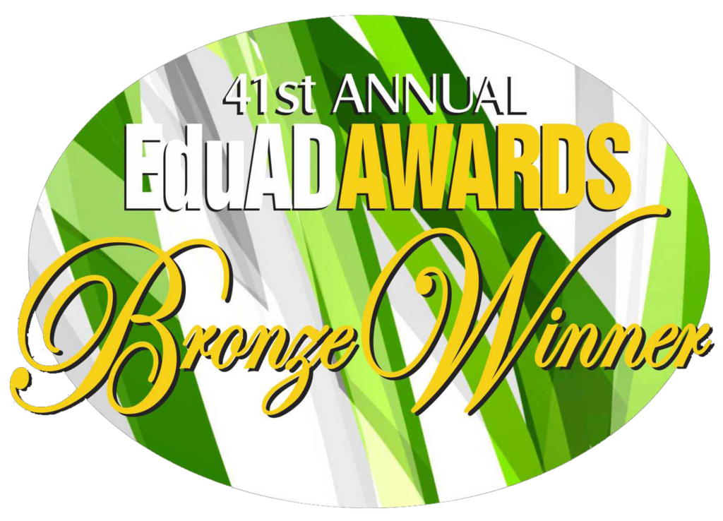 EduAd Awards 41st Annual Bronze Winner logo with green and yellow background.